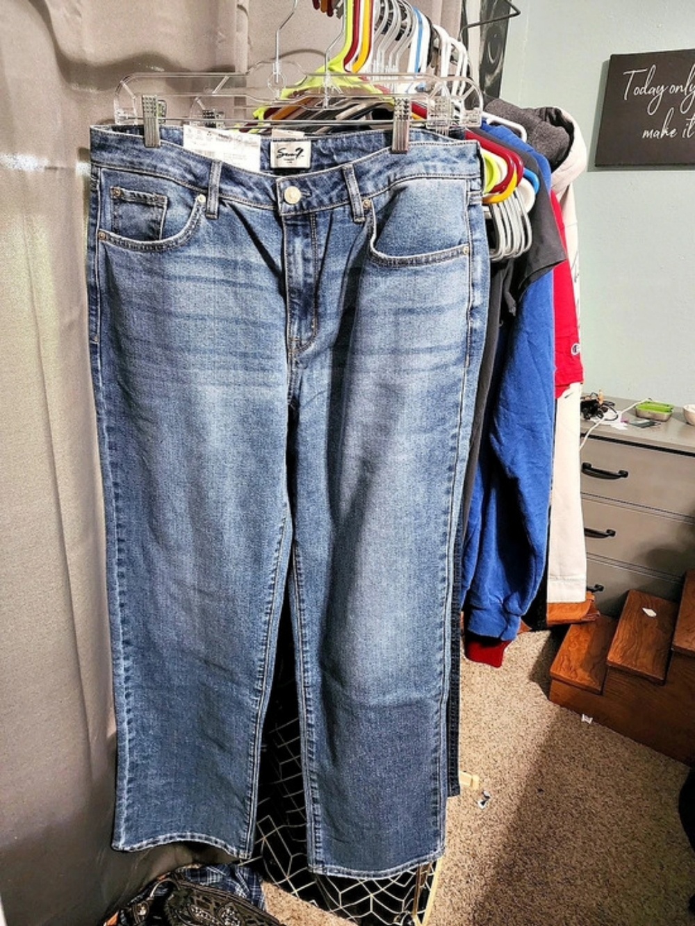 Seno7 Straight Leg Jeans in Blue Waist 10 NWT